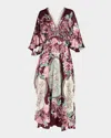 Camilla If These Tiles Could Talk Lace-up Maxi Dress In Multi