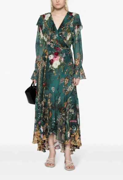 Camilla Verdis World Silk Wrap Dress In Multi