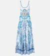 Camilla Jersey Tank Dress With Contrast Skirt Isnik Lullaby In Blue