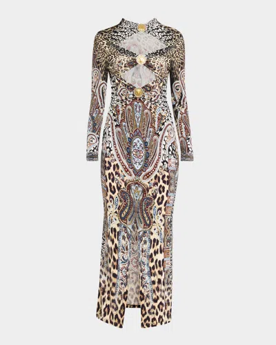 Camilla Istanbul Animalia Back Detail Jersey Dress In Multi