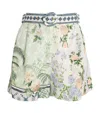 Camilla Tuck Front Belted Shorts In Blue
