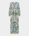 Camilla Jardim Party Button-front Dress With Shaped Waistband In Jardim Party