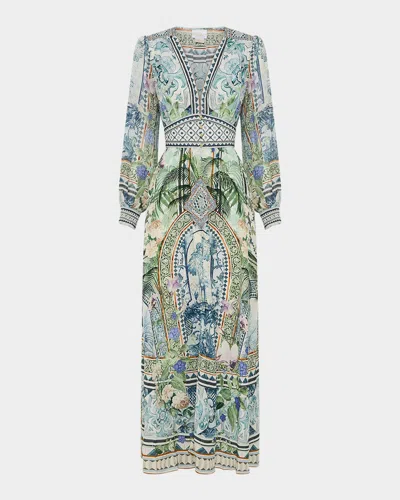 Camilla Jardim Party Button-front Dress With Shaped Waistband