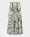 Camilla Linen Jardim Party Maxi Skirt In Jardim Party
