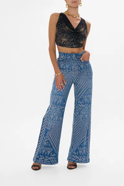 Camilla Jenna Desert Reign High Waisted Flare Denim In Blue