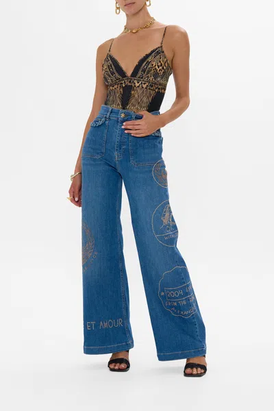 Camilla Jenna Soul Seeker High Waisted Flare Denim In Blue