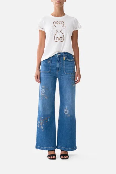 Camilla Jenna Turkiye Talisman High Waisted Flare Denim In Blue