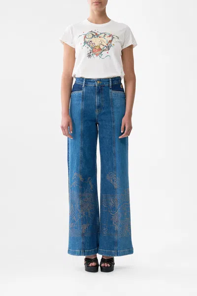 Camilla Jenna Zodiac Zone High Waisted Flare Denim In Blue