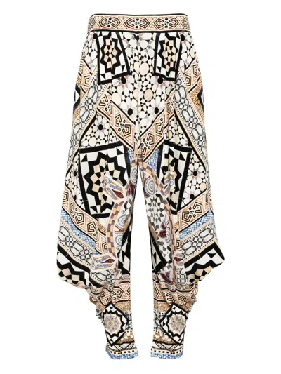 Camilla Jersey Draped Trousers In Neutral