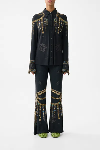Camilla Jersey Flared Pant Amulets And Alchemy In Black