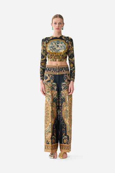 Camilla Jersey Long Sleeve Top With Hardware Museum Memoirs In Multi