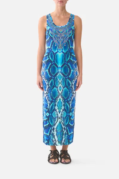 Camilla Jersey Scoop Neck Tank Dress The Sapphire Serpent In Multi