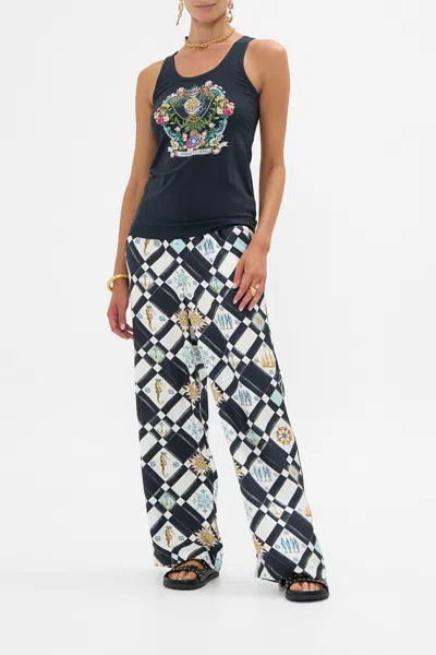 Camilla Jersey Scoop Neck Tank Top Folk Afloat In Blue