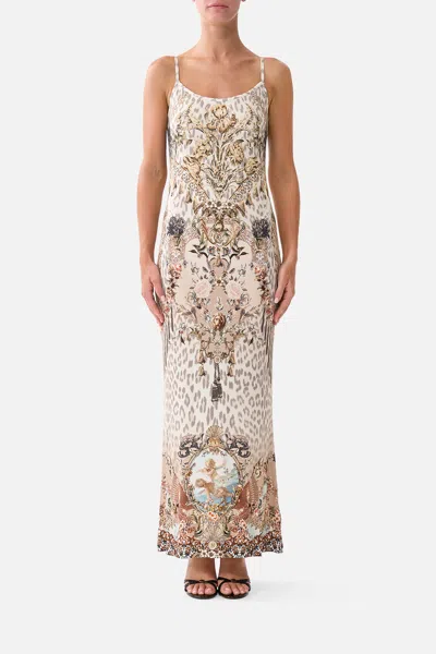 Camilla Jersey Strappy Dress Aranjuez Animalia In Brown