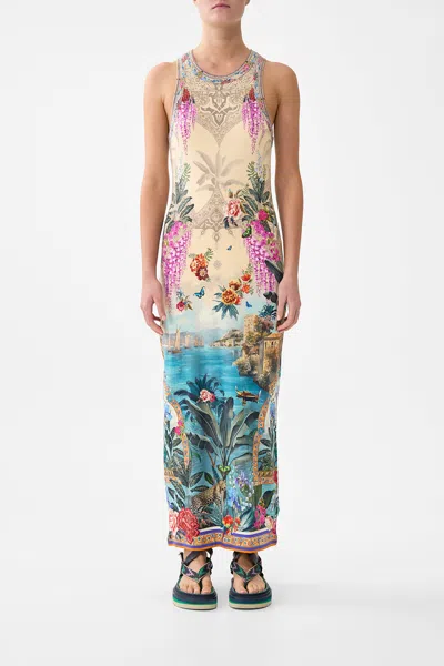 Camilla Jersey Tank Dress Bodrum Botanicals In Multi