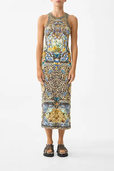 Camilla Jersey Tank Dress Sevillian Style In Multi