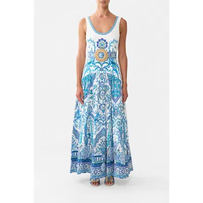 CAMILLA CAMILLA JERSEY TANK DRESS WITH CONTRAST SKIRT ISNIK LULLABY