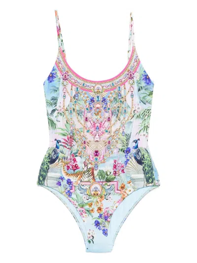 Camilla Jewel-embellished Swimsuit In Blue