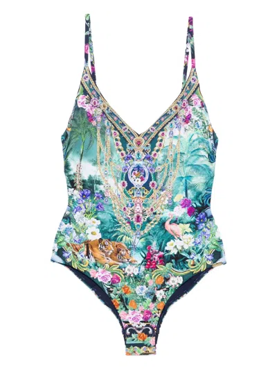 Camilla Jewel-embellished Swimsuit In Multi