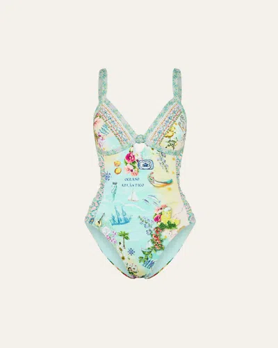Camilla Just Coasting Paneled One-piece Swimsuit In Multi