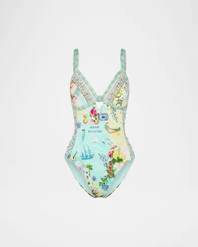 CAMILLA JUST COASTING PANELED ONE-PIECE SWIMSUIT