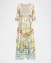 Camilla Just Coasting Ruffle-hem Maxi Dress In Green