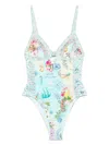 Camilla Knot Front Panelled One Piece Just Coasting In Multi