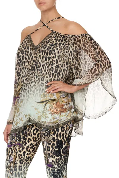 Camilla Keyhole Off Shoulder Blouse Nomadic Nymph In Brown