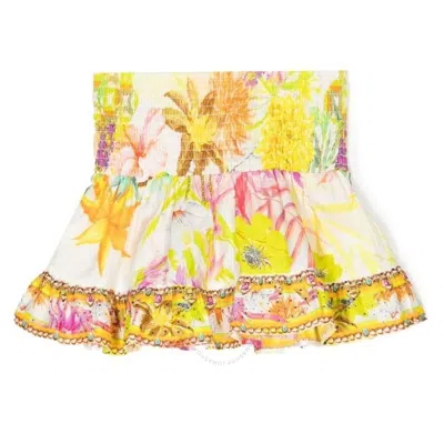 Camilla Kids Shirring Waist Cotton Mini Skirt In Multi