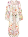 Camilla Sew Yesterday Floral Silk Robe In Multicolor