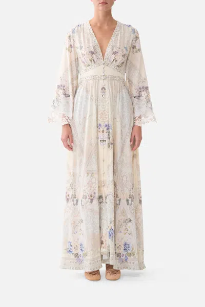 Camilla Kimono Sleeve Dress With Shirring Detail Laced With Love In Multi