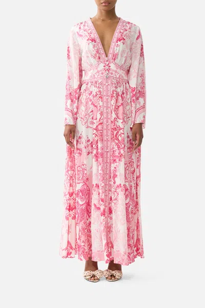 Camilla Kimono Sleeve Dress With Shirring Detail Livin La Vida Rosa In Multi