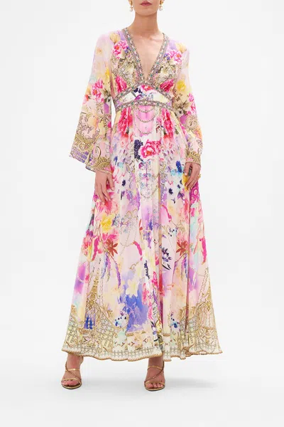 Camilla Kimono Sleeve Dress With Shirring Detail Sonic Symphonies In Pink