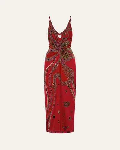 CAMILLA KISSED BY A COBRA STRAPPY TWIST-FRONT DRESS