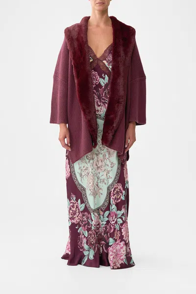 Camilla Knit Relaxed Layer With Faux Fur If These Tiles Could Talk In Red