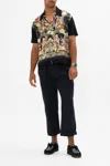 Camilla Knit Sleeve Silk Shirt Adorned In Alexandria