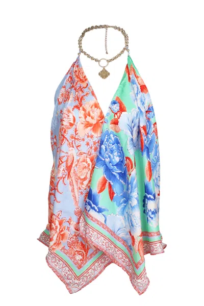 Camilla Knotted Scarf Top Topkapi Pop In Multi