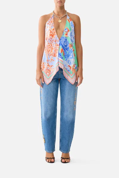 Camilla Knotted Scarf Top Topkapi Pop In Multi