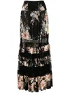 Camilla Maxi Skirt With Lace Inserts Dynasty Daze In Black