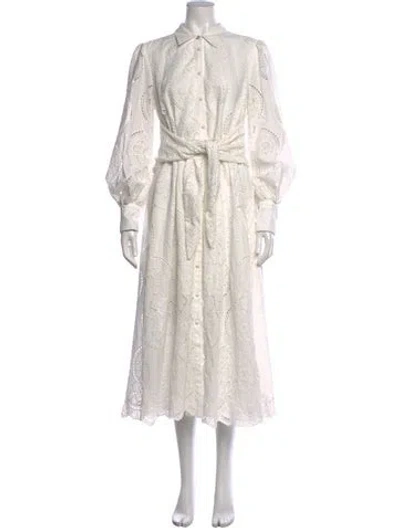 Pre-owned Camilla Lace Pattern Long Dress W/ Tags In White