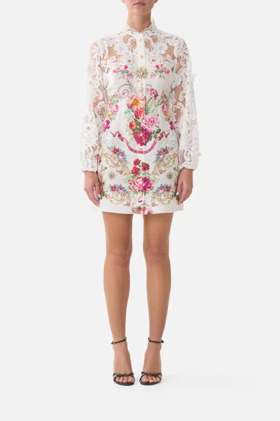 Camilla Lace Sleeve Mini Dress Torero Libertine In Multi