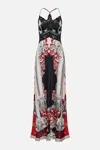 Camilla Lace Splice Bias Long Dress Mark Of Medusa