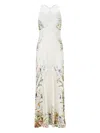 Camilla Lace Splice Bias Silk Maxi Dress In White
