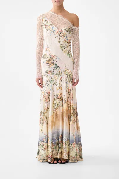Camilla Lace Splice One Shoulder Dress Twilight In Istanbul In White