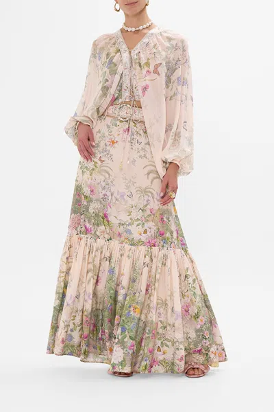 Camilla Lace Up Front Blouson Sleeve Blouse Palacio Playground In Pink