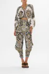 Camilla Lace Up Front Blouson Sleeve Blouse Tile Style