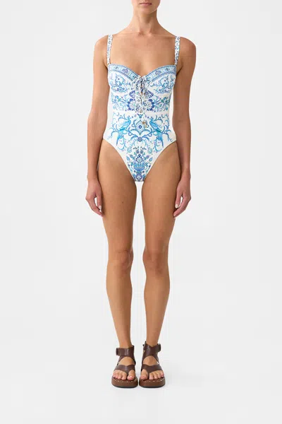 CAMILLA LACE UP UNDERWIRE MOULDED CUP ONE PIECE ISNIK LULLABY
