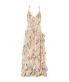 Camilla Lace-trimmed Ruffled Floral-print Silk-chiffon Maxi Dress In Multi