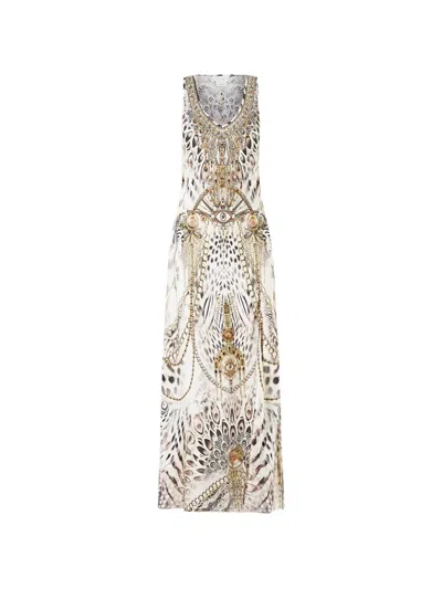 Camilla Lady Lionheart Sleeveless Maxi Dress In Neutral