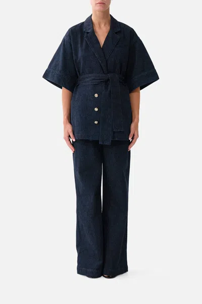 Camilla Lalita Azul Aristocracy Short Sleeve Jacket Denim In Blue